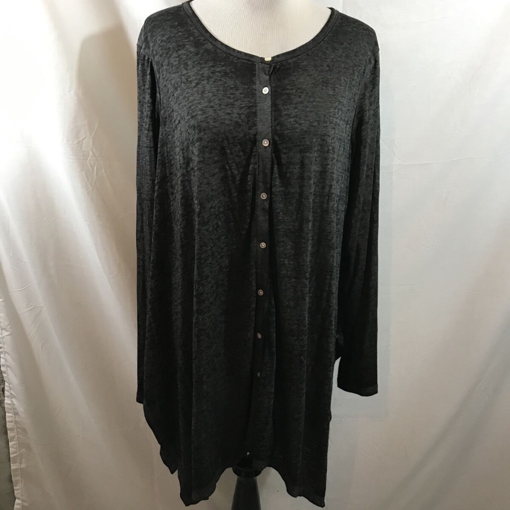 JAG charcoal black long sleeve button up - womens large.